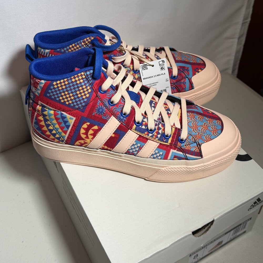 Adidas Women's Bravada 2.0 Platform Mid | Bliss Orange/Bold Blue, Size 8